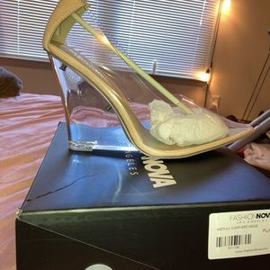 Brand new Fashion Nova “Play date” clear heel